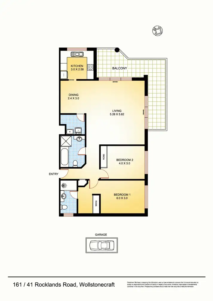 Floorplan of Homely apartment listing, 161/41 Rocklands Road, Wollstonecraft NSW 2065