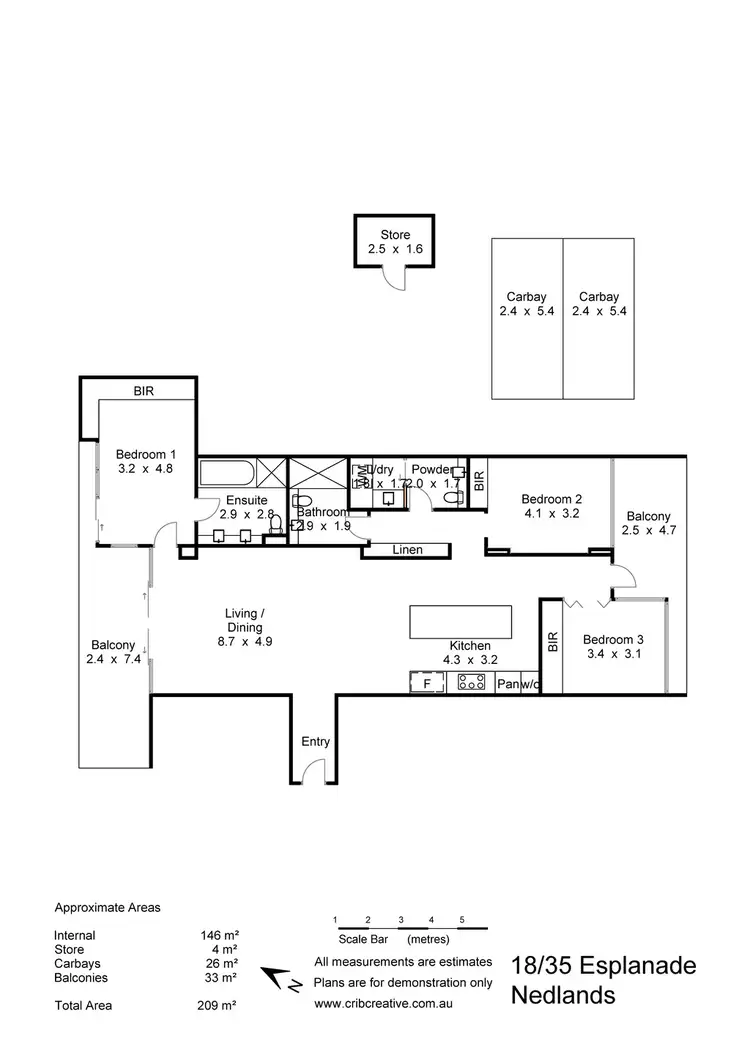 Floorplan of Homely apartment listing, 18/35 Esplanade, Nedlands WA 6009