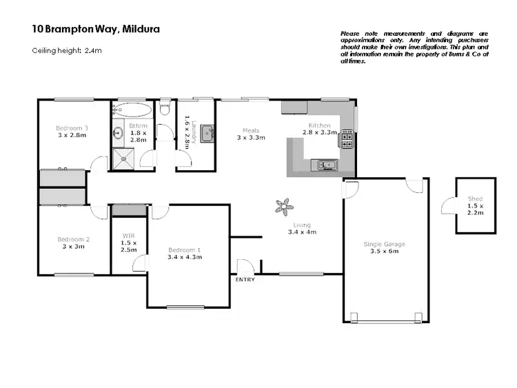 Floorplan of Homely house listing, 10 Brampton Way, Mildura VIC 3500