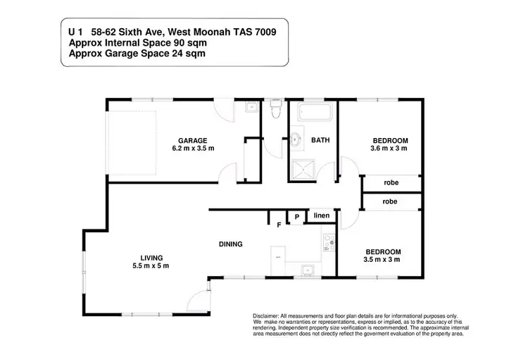 Floorplan of Homely house listing, 1/58-62 Sixth Avenue, West Moonah TAS 7009
