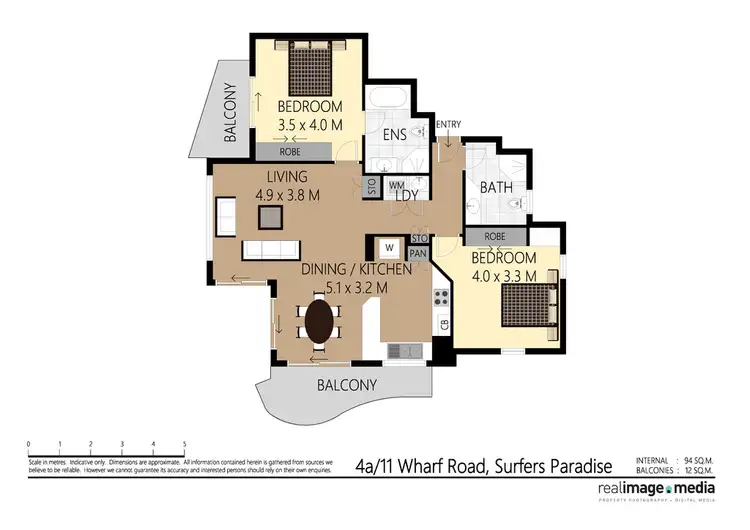 Floorplan of Homely apartment listing, Unit @ 11 Wharf Road, Broadbeach QLD 4218
