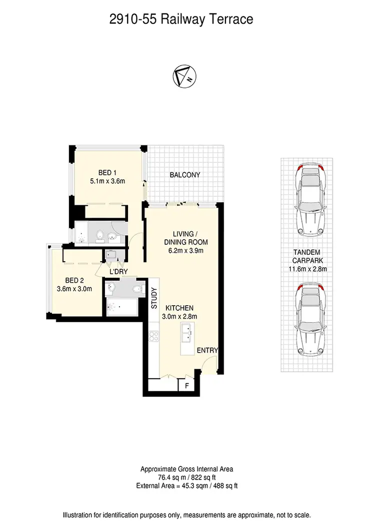 Floorplan of Homely apartment listing, 2910/55 Railway Terrace, Milton QLD 4064