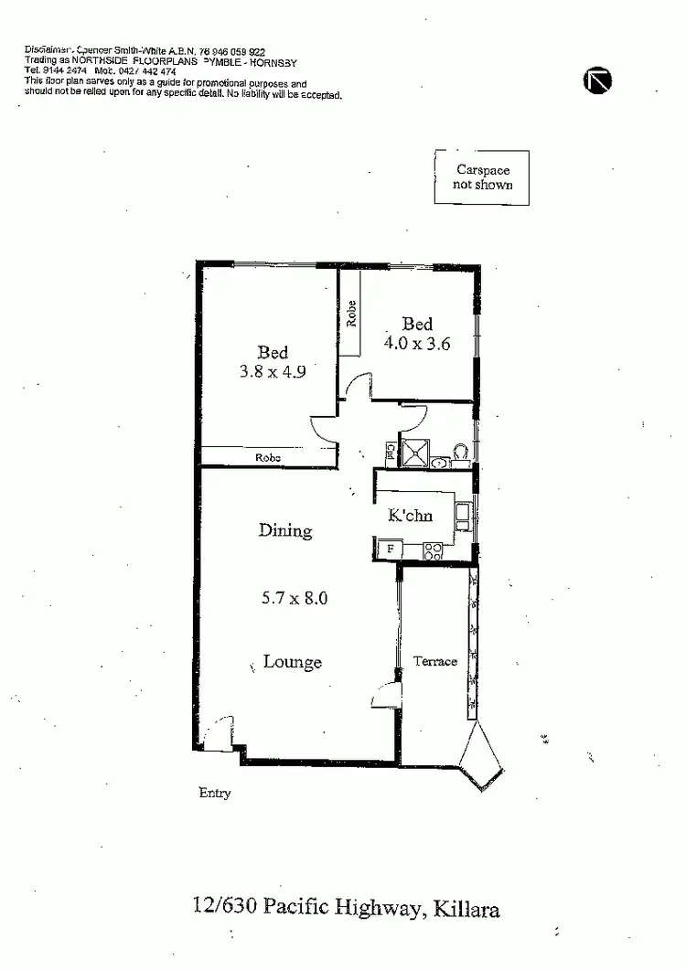 Floorplan of Homely apartment listing, 12/630 Pacific Hwy, Killara NSW 2071