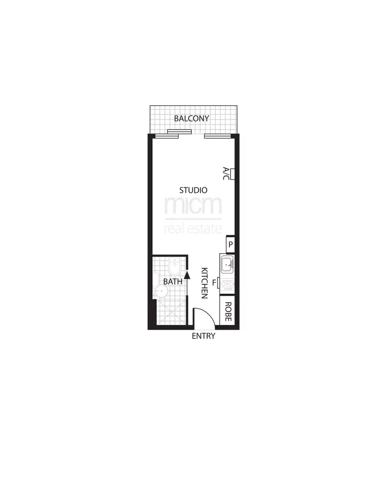 Floorplan of Homely studio listing, 614/22 Orr Street, Carlton VIC 3053