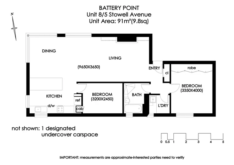 Floorplan of Homely unit listing, 8/5 Stowell Avenue, Battery Point TAS 7004