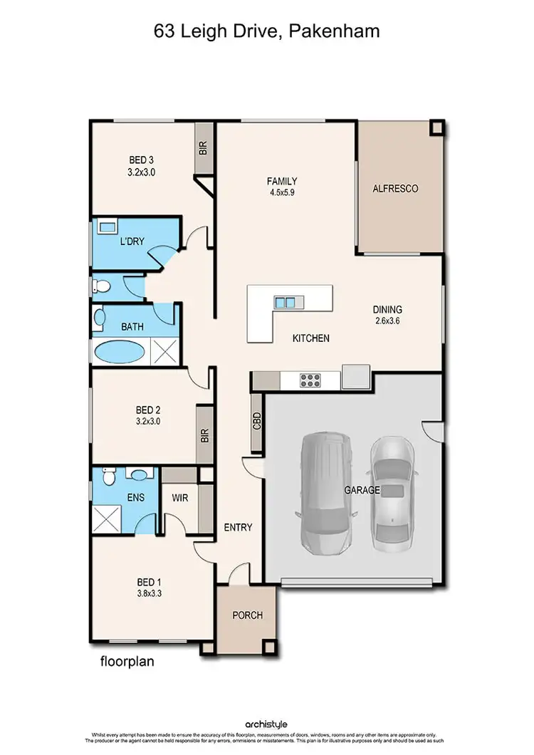 Floorplan of Homely house listing, 63 Leigh Drive, Pakenham VIC 3810