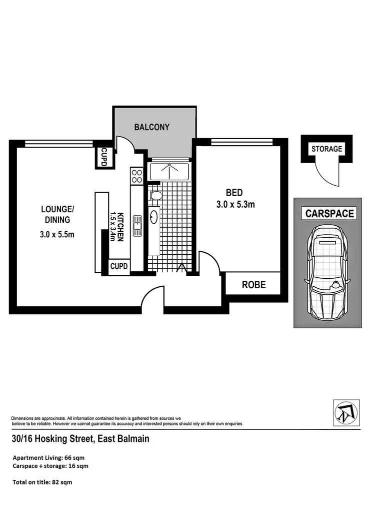 Floorplan of Homely apartment listing, 30/16 Hosking Street, Balmain NSW 2041