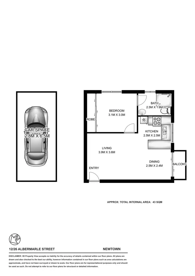 Floorplan of Homely unit listing, 12/26 Albermarle Street, Newtown NSW 2042
