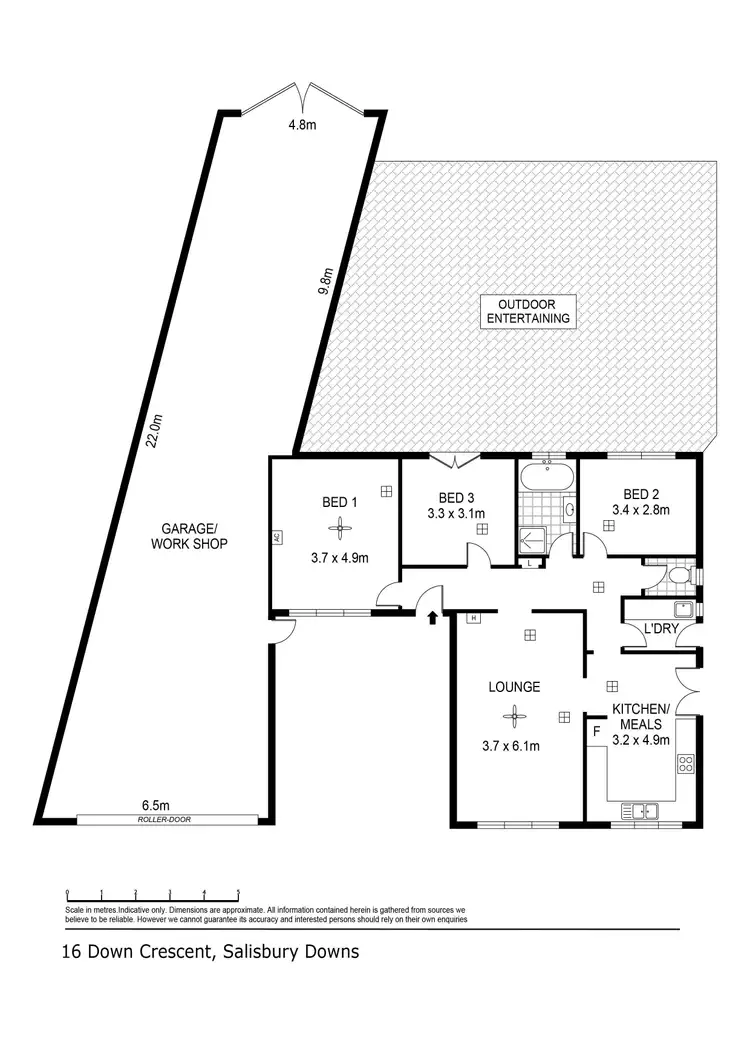 Floorplan of Homely house listing, 16 Down Crescent, Salisbury Downs SA 5108
