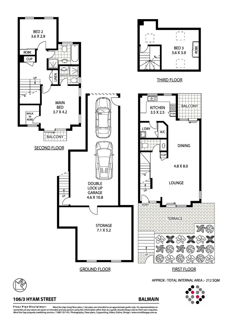 Floorplan of Homely townhouse listing, 106/3 Hyam Street, Balmain NSW 2041