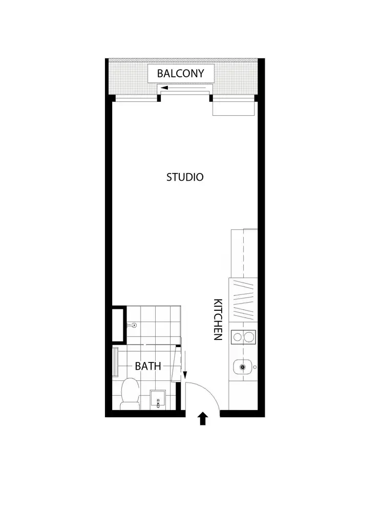 Floorplan of Homely studio listing, 804/181 A'Beckett Street, Melbourne (cbd) VIC 3000