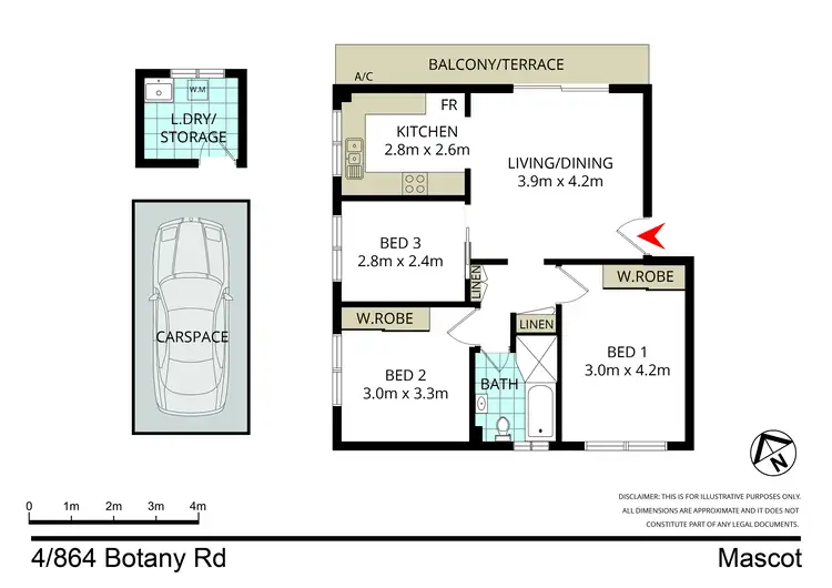 Floorplan of Homely unit listing, 4/864 Botany Road, Mascot NSW 2020