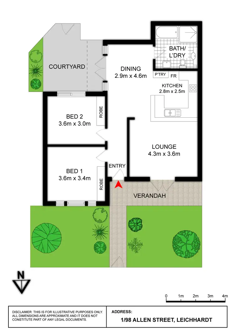Floorplan of Homely townhouse listing, 1/98 Allen Street, Leichhardt NSW 2040