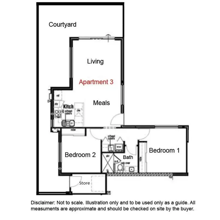Floorplan of Homely apartment listing, 3/51 Milton Street, Mount Hawthorn WA 6016