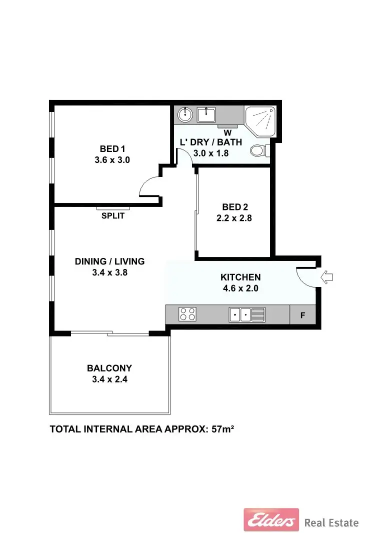 Floorplan of Homely apartment listing, 16/44-48 Metro Parade, Mawson Lakes SA 5095