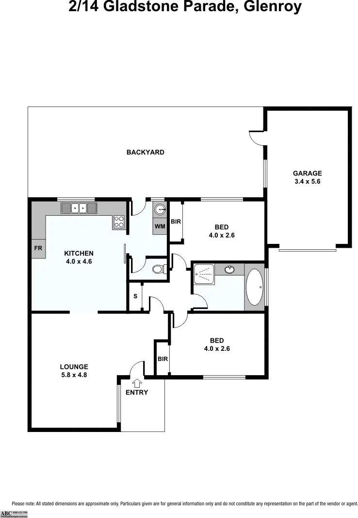Floorplan of Homely unit listing, 2/14 Gladstone Parade, Glenroy VIC 3046