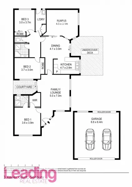 Floorplan of Homely house listing, 3 Xavier Court, Sunbury VIC 3429