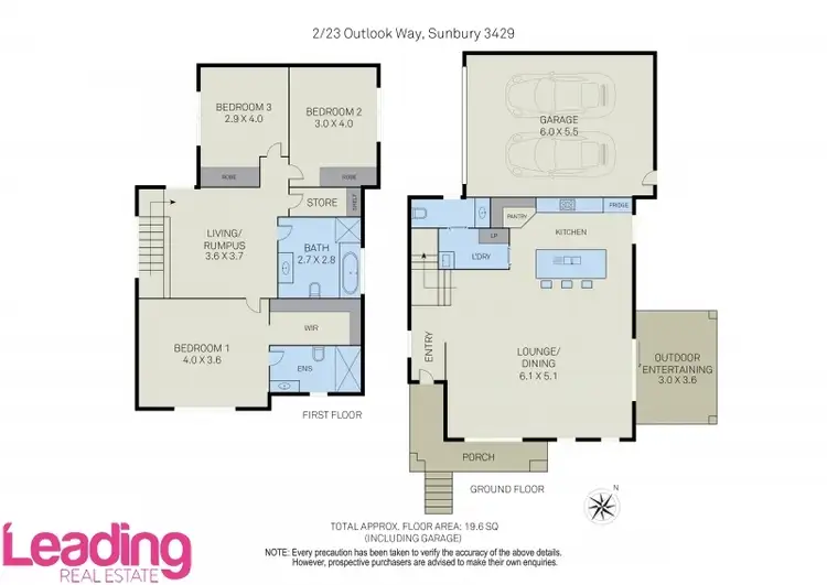 Floorplan of Homely townhouse listing, Unit 2/23 Outlook Way, Sunbury VIC 3429