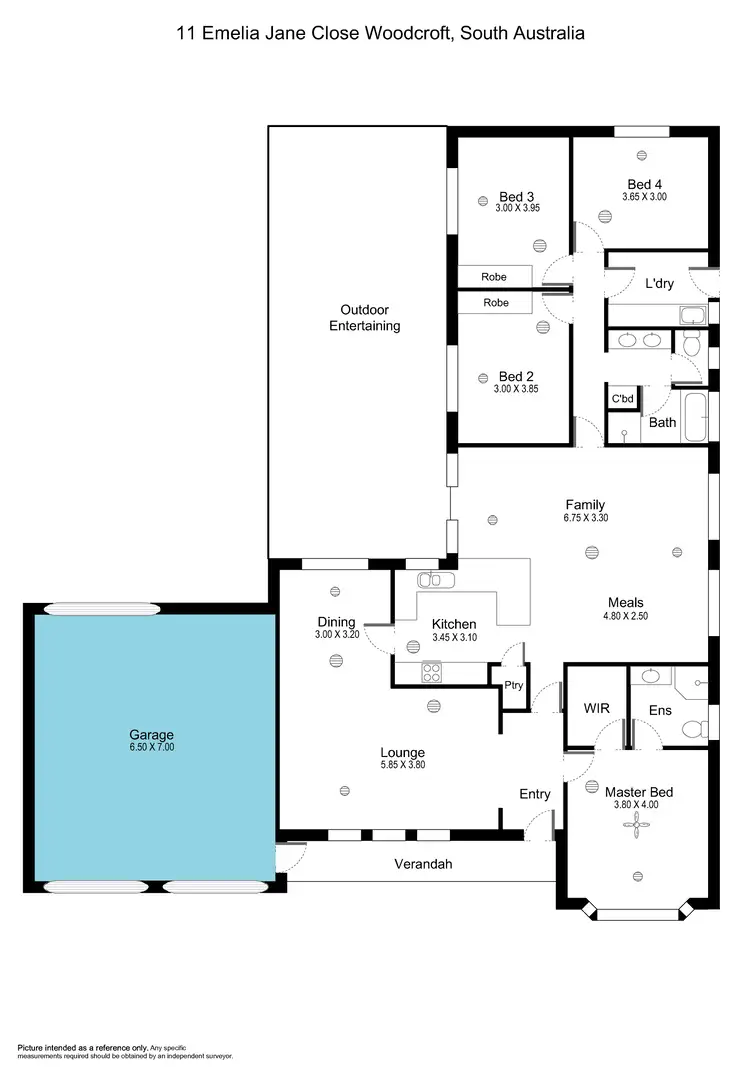 Floorplan of Homely house listing, 11 Emelia Jane Close, Woodcroft SA 5162