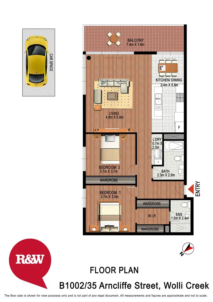 Floorplan of Homely apartment listing, B1002/35 Arncliffe Street, Wolli Creek NSW 2205