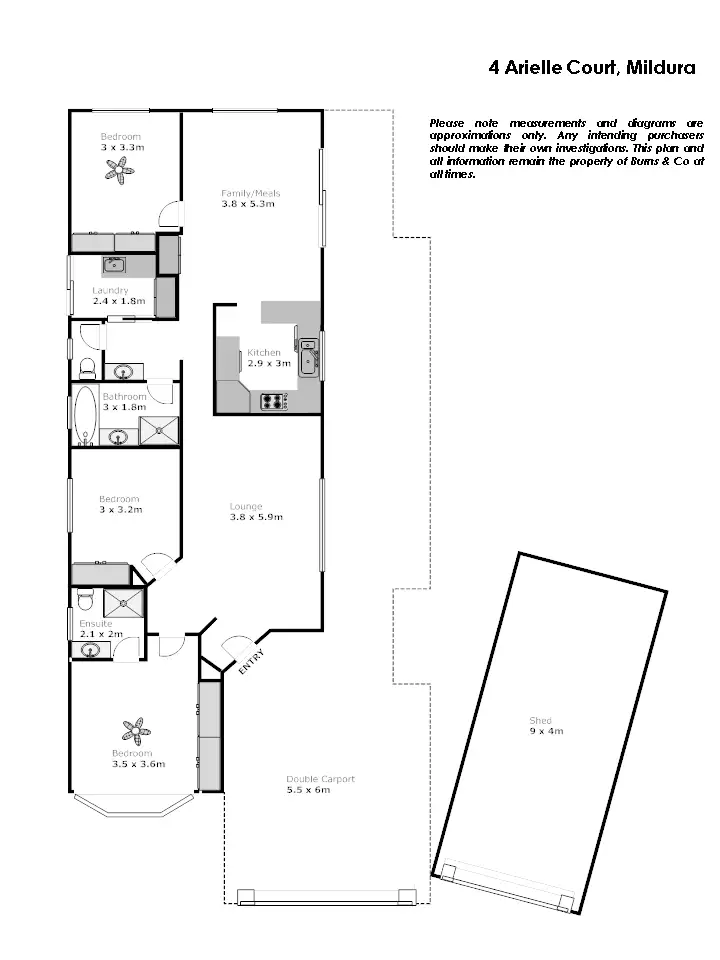 Floorplan of Homely house listing, 4 Arielle Court, Mildura VIC 3500