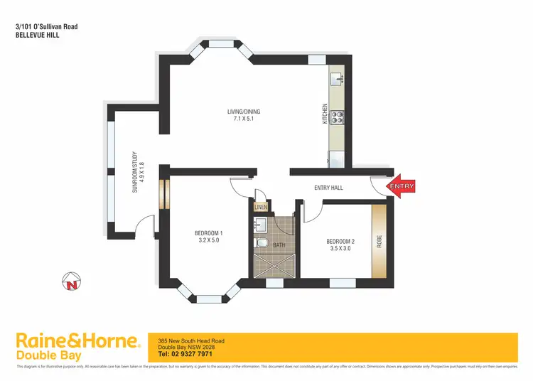 Floorplan of Homely apartment listing, 3/101 O'Sullivan Road, Bellevue Hill NSW 2023