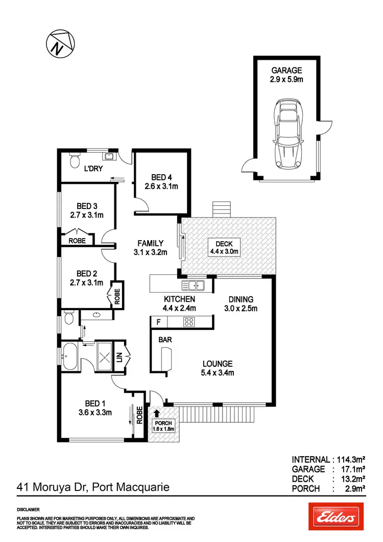 Floorplan of Homely house listing, 41 Moruya Drive, Port Macquarie NSW 2444