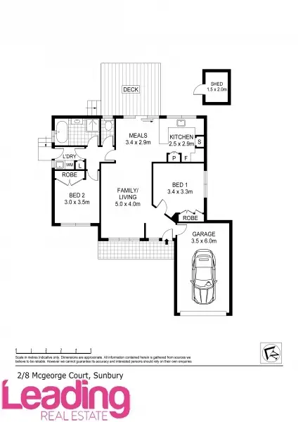 Floorplan of Homely unit listing, 2/8 McGeorge Street, Sunbury VIC 3429