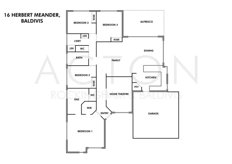 Floorplan of Homely house listing, 16 Herbert Meander, Baldivis WA 6171