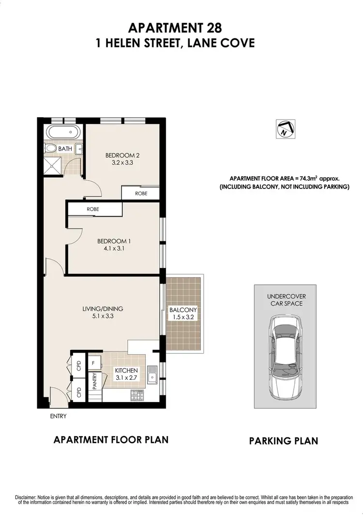 Floorplan of Homely unit listing, 28/1-3 Helen Street, Lane Cove NSW 2066