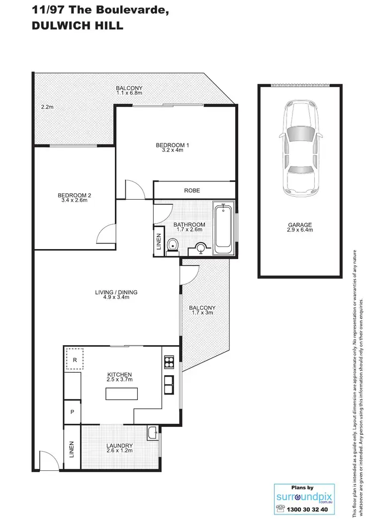 Floorplan of Homely unit listing, 11/97 The Boulevarde, Dulwich Hill NSW 2203