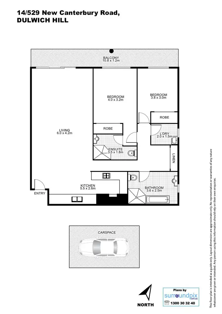 Floorplan of Homely unit listing, 14/529 New Canterbury Road, Dulwich Hill NSW 2203