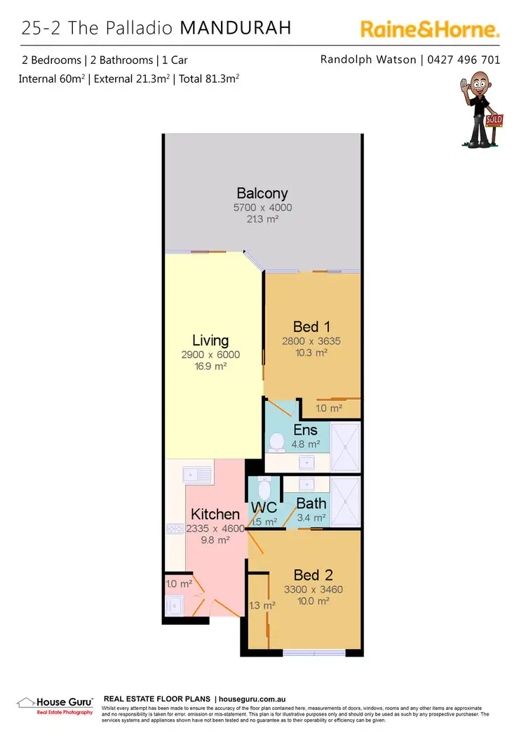 Floorplan of Homely apartment listing, 25/2 The Palladio, Mandurah WA 6210