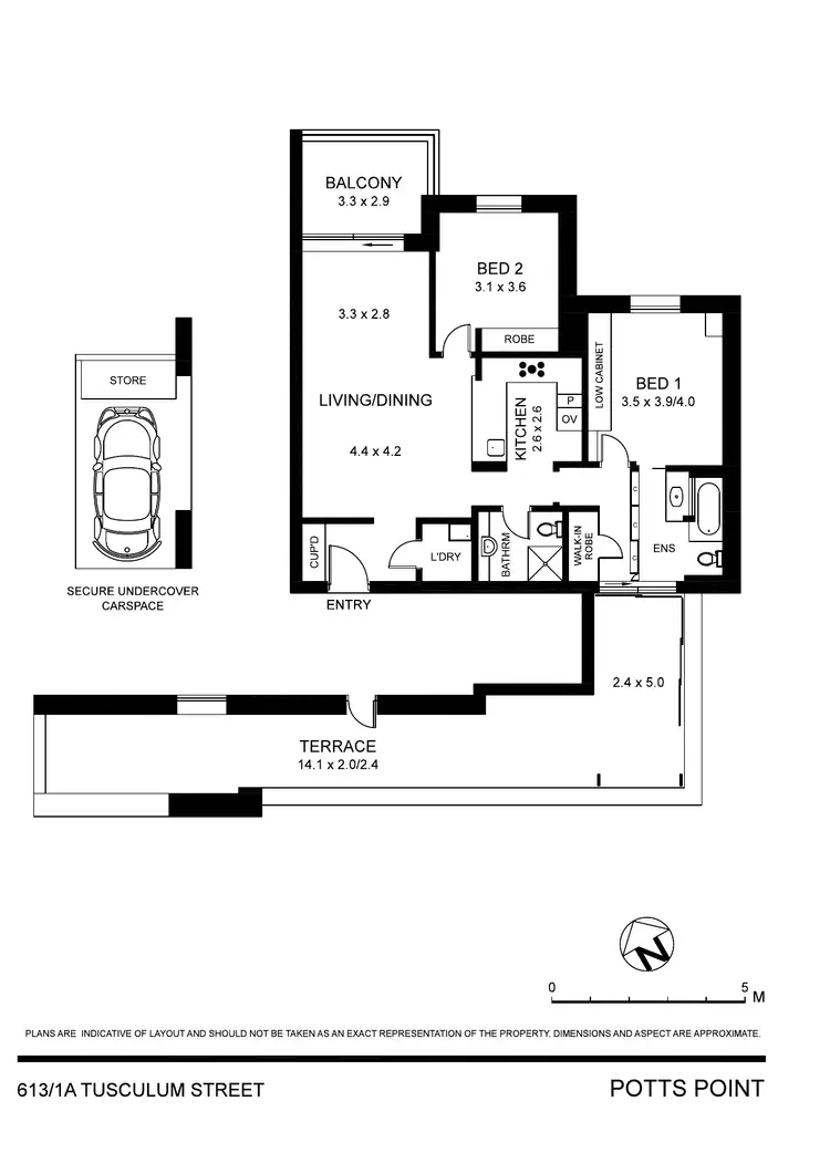 Floorplan of Homely apartment listing, 613/1A Tusculum Street, Potts Point NSW 2011