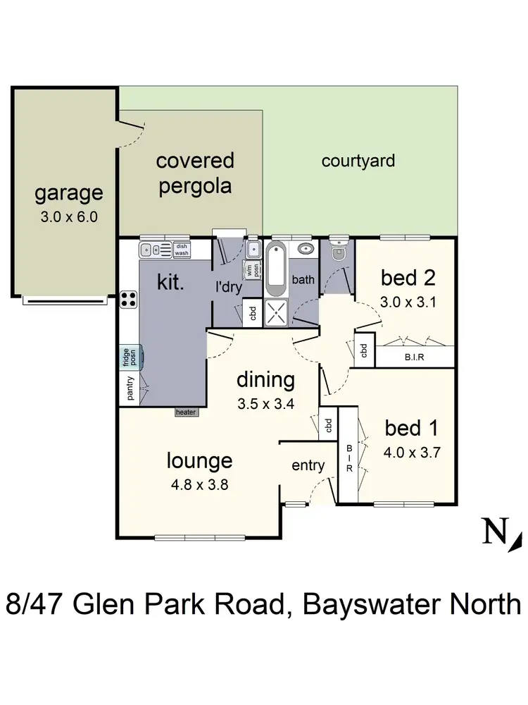 Floorplan of Homely unit listing, 8/47 Glen Park Road, Bayswater North VIC 3153