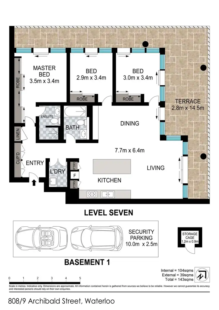 Floorplan of Homely apartment listing, 708/9 Archibald Avenue, Waterloo NSW 2017