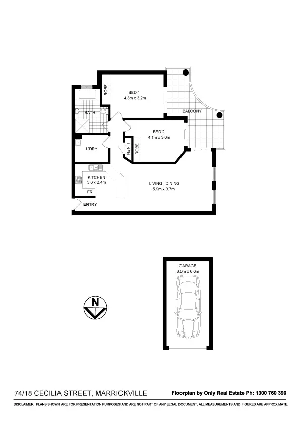 Floorplan of Homely apartment listing, 74/18 Cecilia Street, Marrickville NSW 2204