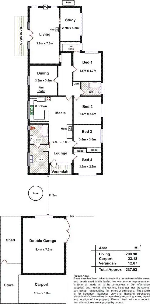 Floorplan of Homely house listing, 28 Burns Road, Woodside SA 5244