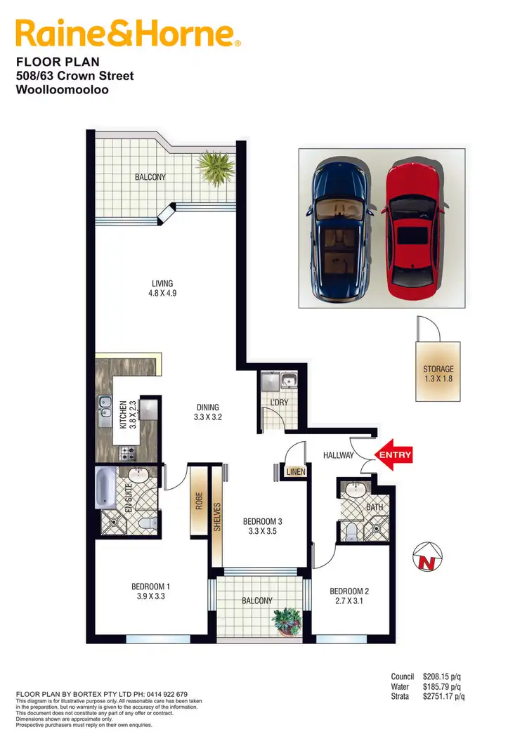 Floorplan of Homely apartment listing, 508/63 Crown Street, Woolloomooloo NSW 2011