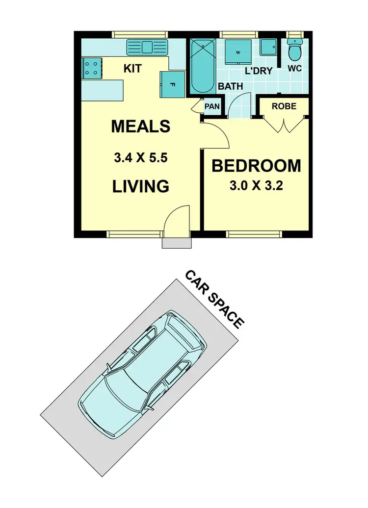 Floorplan of Homely unit listing, 3/7 Saltley Street, South Kingsville VIC 3015