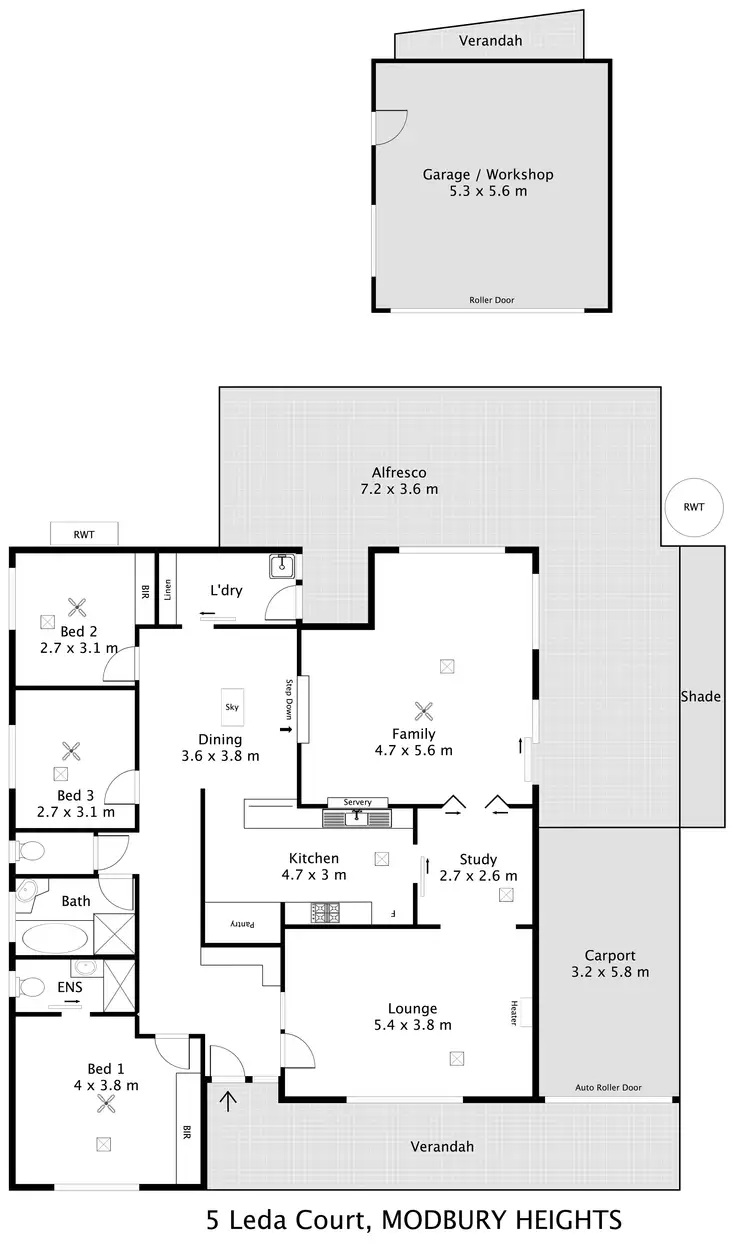 Floorplan of Homely house listing, 5 Leda Court, Modbury Heights SA 5092