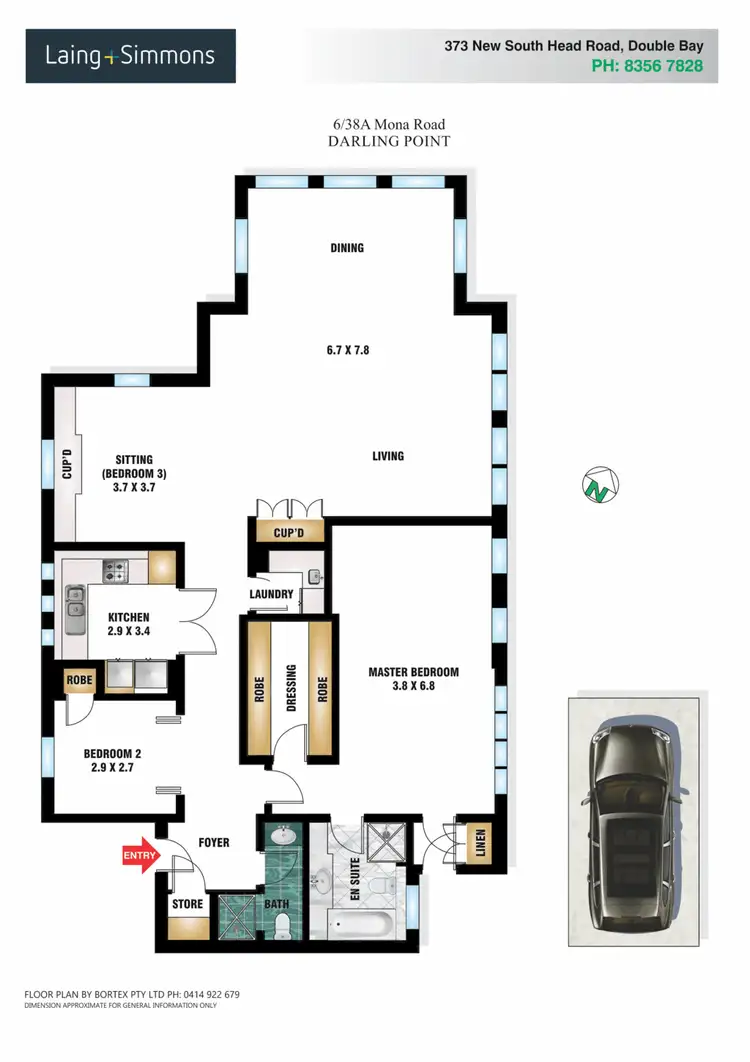 Floorplan of Homely apartment listing, 6/38a Mona Road, Darling Point NSW 2027