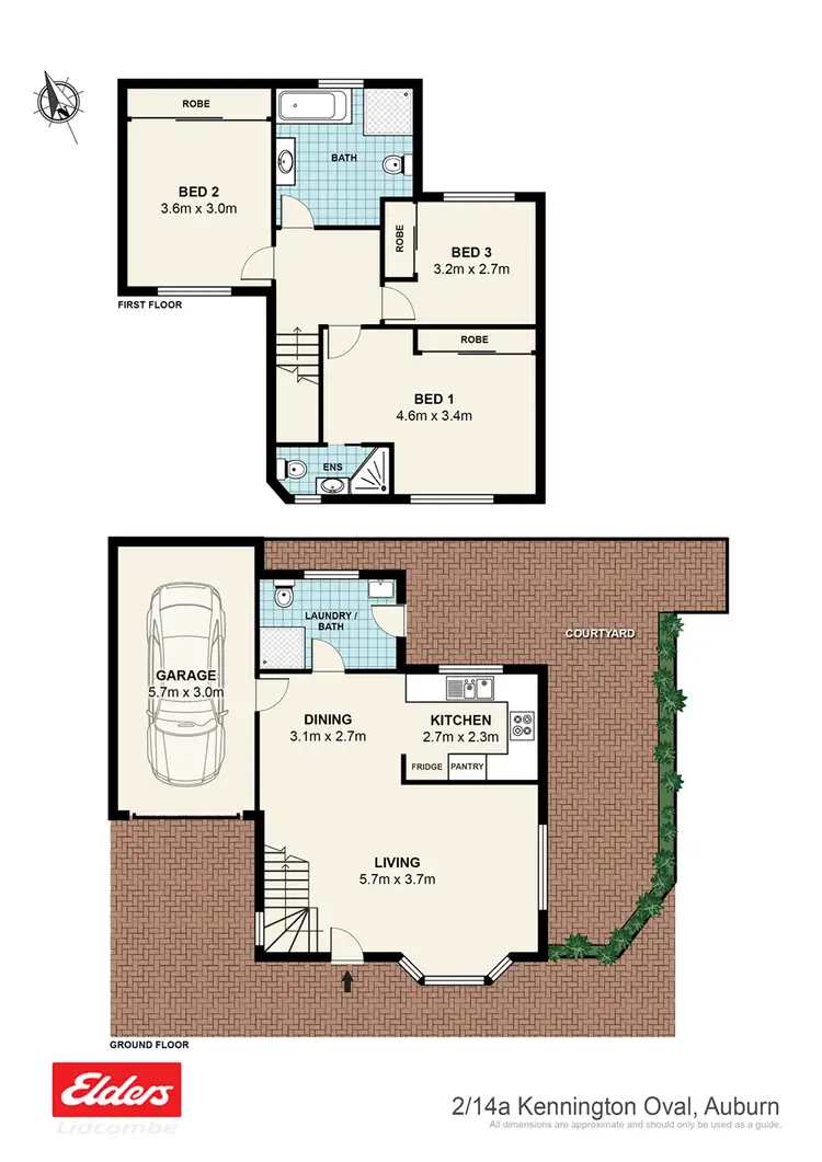 Floorplan of Homely townhouse listing, 2/14A Kennington Oval, Auburn NSW 2144