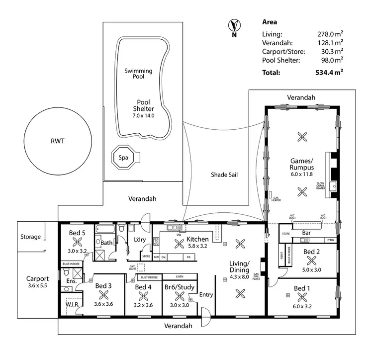 Floorplan of Homely house listing, 278 Bird In Hand Road, Woodside SA 5244