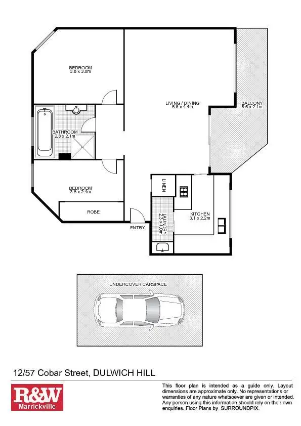 Floorplan of Homely unit listing, 12/57 Cobar Street, Dulwich Hill NSW 2203