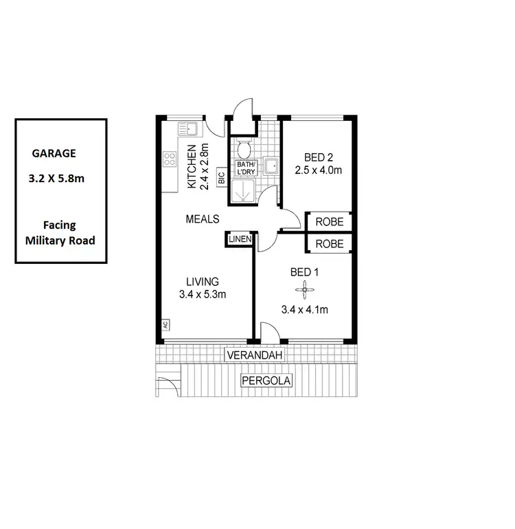 Floorplan of Homely unit listing, 5/53 Military Road, West Beach SA 5024