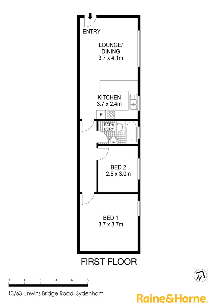 Floorplan of Homely apartment listing, 13/63 Unwins Bridge Road, Sydenham NSW 2044