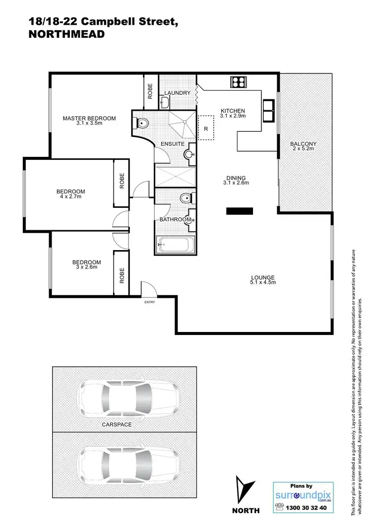 Floorplan of Homely unit listing, 18/18-22 Campbell Street, Northmead NSW 2152