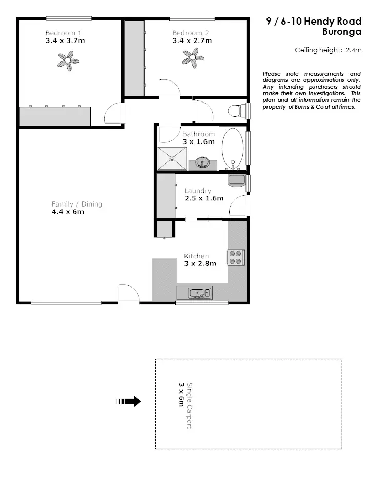 Floorplan of Homely unit listing, 9/6-10 Hendy Road, Buronga NSW 2739