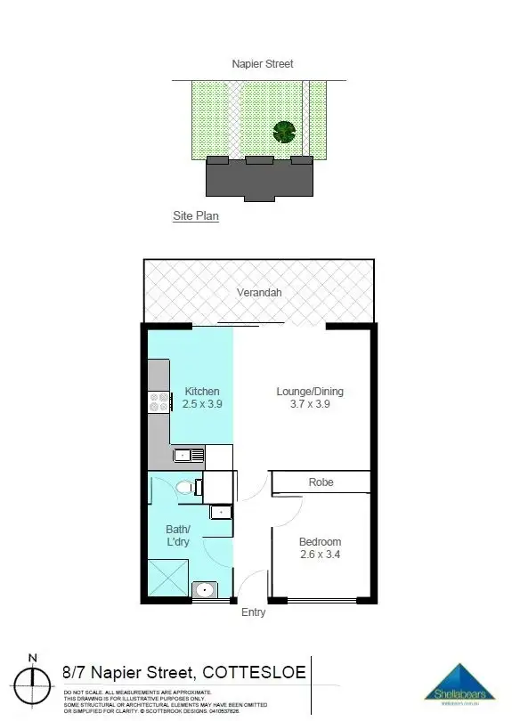 Floorplan of Homely apartment listing, 8/7 Napier Street, Cottesloe WA 6011